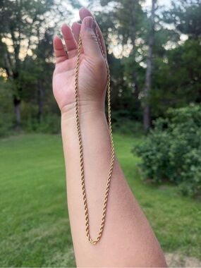 Gold Plated Braided  Chain Necklace, 22”
